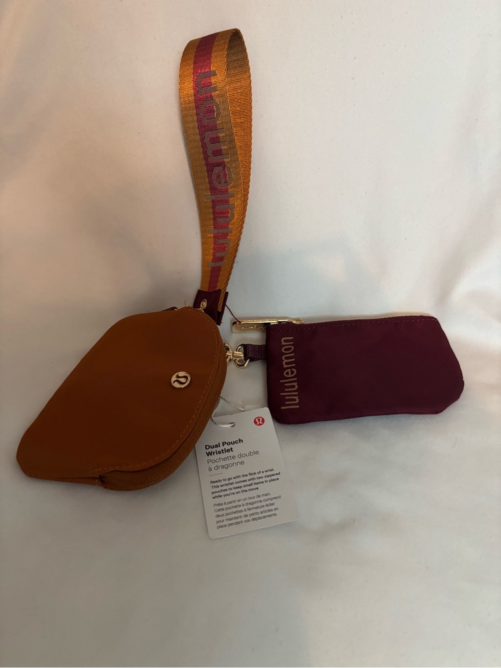 lululemon athletica Dual Pouch Wristlet - Rust & Burgundy